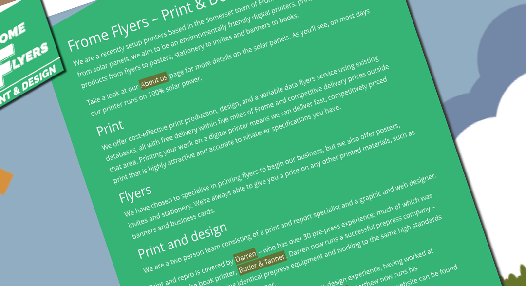 Frome Flyers website