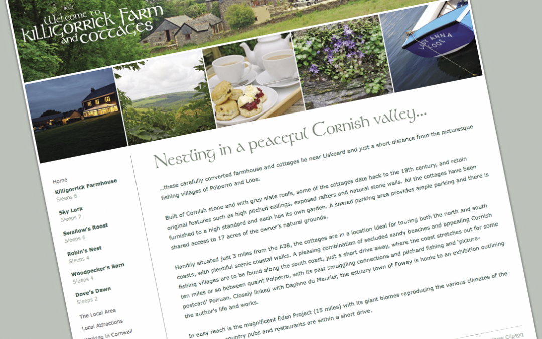 Killigorrick Farm and Cottages Website update