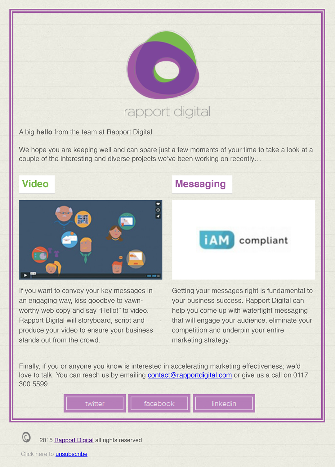 Rapport Digital responsive email templates  Matthew Clipson  Graphic