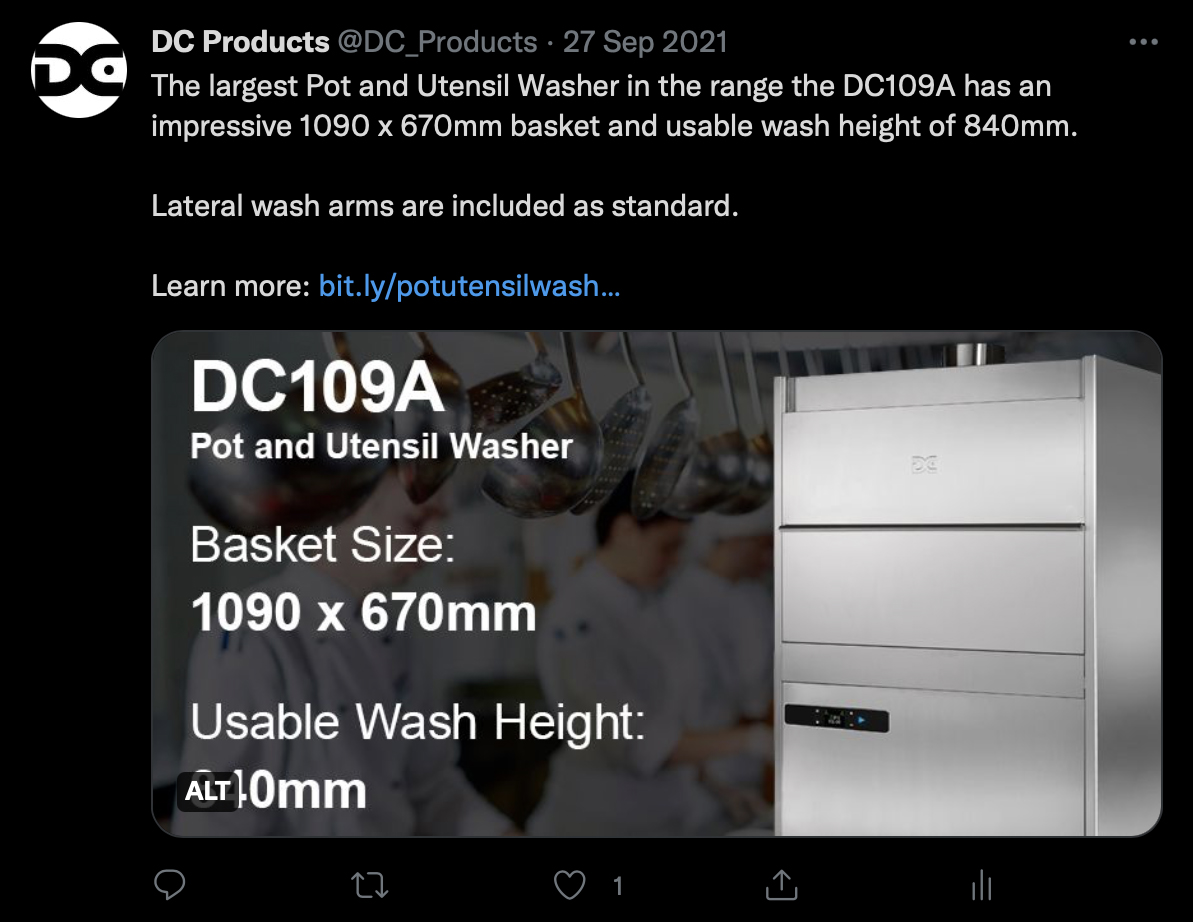dC109A warewasher social media post